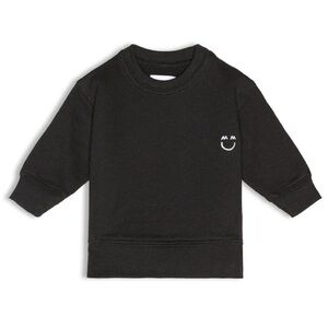 Miles and Milan Black Crew Neck 100% Cotton Fleece Sweatshirt Size 6-12 Months